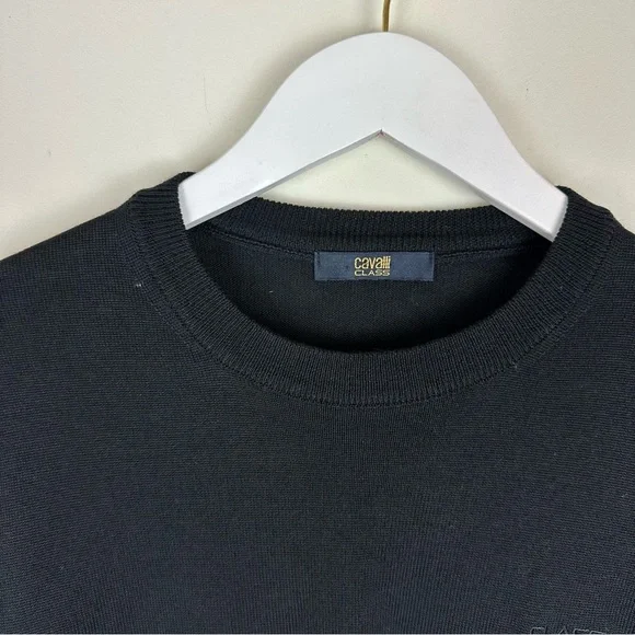 Cavalli Class Men’s Sweater 100% Wool Black